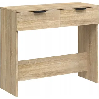 Konferenční stolek Konzolový stolek se 2 zásuvkami, dub sonoma, 90x36x75 cm