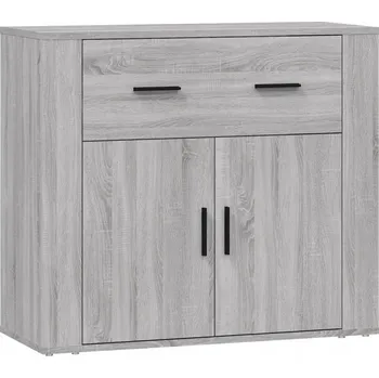 Komoda Skříňka s dvířky a policemi, šedý dub sonoma, 80x33x70 cm