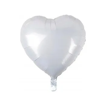 Balónek Fóliový balónek Srdce, bílý, 18/ 100 Ks