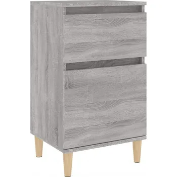 Noční stolek Elegantní Noční Stolek z eukalyptového dřeva, dub sonoma šedý