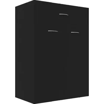 Botník Botník se zásuvkou a dvířky, černá, 60x35x84 cm