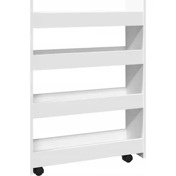 Servírovací stolek Servírovací vozík na kolečkách, bílý, 60x20x82 cm, dřevotřískový materiál