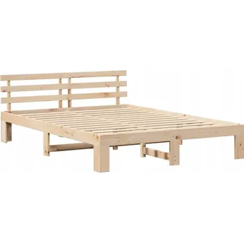 Postel Rám postele 160 x 200 cm z masivního borovicového dřeva, hnědý