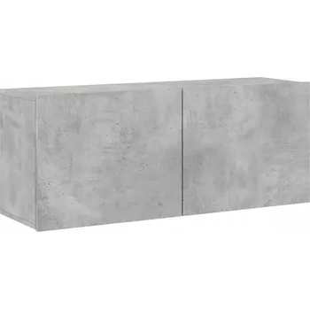 Televizní stolek TV stolek z dřevotřísky, šedá betonu, 100x30x4