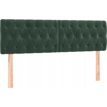 Čelo postele sametové nastavitelné tmavě zelené 144x7x78/88 cm