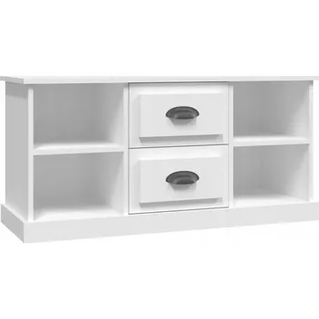 Televizní stolek Televizní stolek z dřevotřísky, bílý, 99,5x35,5x48 cm