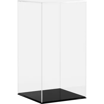 Knihovna Akrylová Prachotěsná Vitrína / Expoziční Box 20x20x38 cm Průhledná / Černá