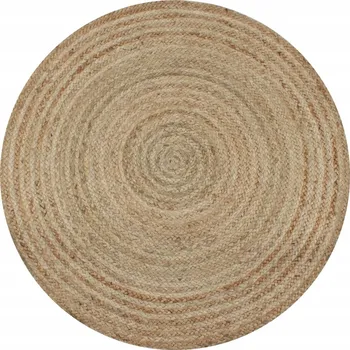 Koberec Ručně Pletený Jutový Koberec, Kulatý, Přírodní, Průměr 120 cm