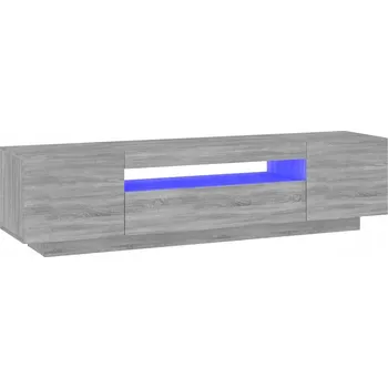 Televizní stolek TV stolek LED RGB, Materiál dřevotříska, Šedý dub Sonoma, 160x35x40 cm