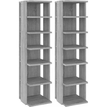 Botník Elegantní botník se 6 policemi, na bázi dřeva, šedý dub sonoma, 27