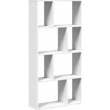 regál Moderní geometrický regál s přihrádkami, bílý, 60x20x120 cm