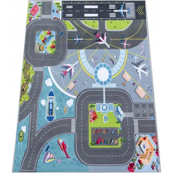 Koberec Koberec Uličky Město Lotnisko Letadla Protiskluzový 120x180
