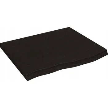 Koupelnový nábytek Koupelnová deska z masivního dubu, tmavě hnědá, 60x60x(2-4) cm, přírodní hrana