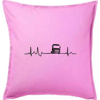 Polštář Moje srdce bije pro kamión - Polštář 50x50 - 50x50 - Pouze potah ( Růžová )