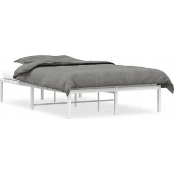 Postel Bílý kovový rám postele 207x125x31 cm, s úložným prostorem