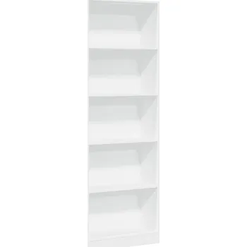 Knihovna Knihovna s otevřenými policemi, dřevotříska, bílá, 60x24x176 cm