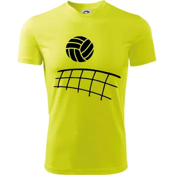 Chlapecké tričko Volejbalová síť - Dětské triko sportovní (dresovina) - 122 cm/6 let ( Neonově žlutá )