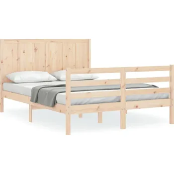 Postel Dřevěná borovicová postel 195,5 x 145,5 x 100 cm, neošetřené dřevo