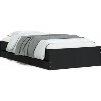 Postel Dřevěná dvoulůžková postel G02V 90x200 černá