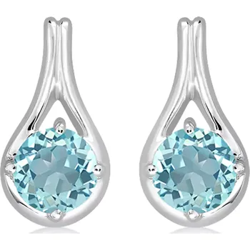 Náušnice Glow Blue Topaz - stříbrné náušnice s modrým topazem