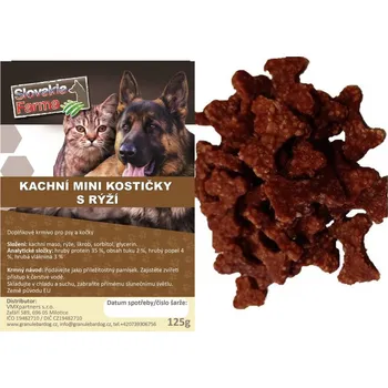 Pamlsek pro psa Kachní mini kostičky s rýží 125 g – pamlsky pro psy