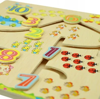 Dřevěná hračka POSUVNÁ PUZZLE LABYRINT DŘEVĚNÝ S ČÍSLY