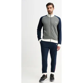 Bavlněná tepláková souprava Fila pánská, zelená barva, FPW1227 97A, vel. L