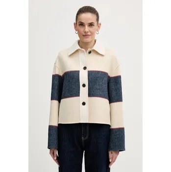 Pánské oblečení Bunda s příměsí vlny Tommy Hilfiger WW0WW47743 béžová 01X, vel. M/L