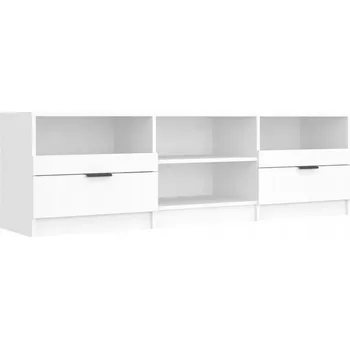 Televizní stolek TV stolek z dřevotřísky, bílý, 150x33,5x45 cm