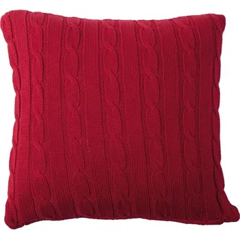 Polštář SCANquilt pletený povlak IMPERIAL copánky červená 45 x 45 cm