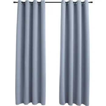 Prostěradlo Zatemňovací závěsy, šedé, 140 x 175 cm, polyester, 2 kusy