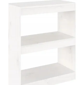 Knihovna Bílý regál z masivního borovicového dřeva 60 x 30 x 71,5 cm