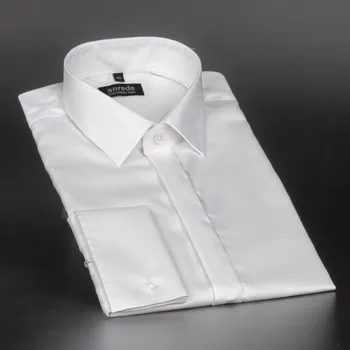 Pánská košile Luxusní pánská košile ANREDE Šohaj Strážnice, bílá rybí kost 7000 S, dlouhý rukáv, comfort fit, vel. 46