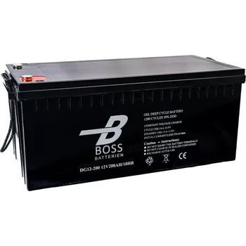 Trakční baterie Trakční baterie BOSS Deep Cycle GEL 12V 200Ah 522x240x219/224 M8 1200 cyklů (Gelová trakční cyklická průmyslová baterie )