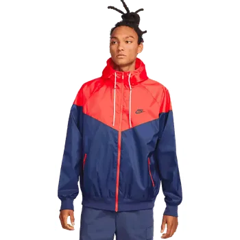 Pánská casual bunda Pánská bunda Nike Sportswear Heritage Windrunner modročervená