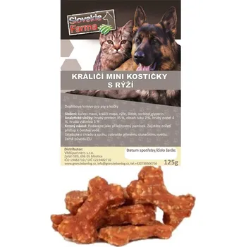 Pamlsek pro psa Králičí mini kostičky s rýží 125 g – pamlsky pro psy