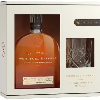 Whisky Woodford Reserve + sklenice 43,2% 0,7l (dárkové balení 1 sklenice)