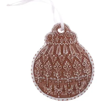 Vánoční dekorace ostatní Baňka perníková zdobená 9,5cm polyresin