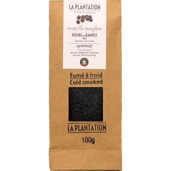 Koření La Plantation Kampotský pepř černý zauzený studeným kouřem 100g