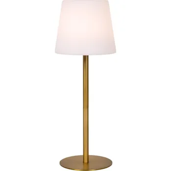 Lampička Lucide TYON - Nabíjecí stolní lampa Vnitřní/Venkovní - baterie - Ø 15 cm - LED stm. - IP65 - zlatá / Mosaz