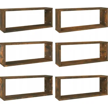 police Nástěnné police kostky, dřevotříska, kouřový dub, 60x15x23 cm