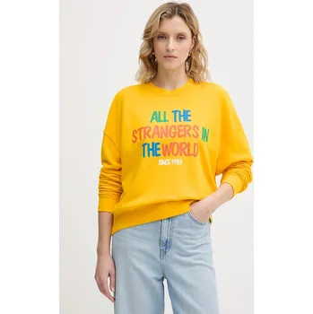 Chlapecká mikina Dětská bavlněná mikina United Colors of Benetton x Stranger Things 33NVD10BB žlutá 11X, vel. L