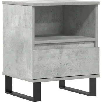 Noční stolek Noční stolek z materiálu imitujícího dřevo, betonu šedý, 40x35x50 cm