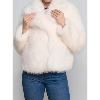 Dámská móda Sinsay - Kabát z&nbsp;umělé kožešiny - krémová - 419HH-01X - 419HH-01X-XXL