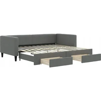 Zahradní lehátko Rozkládací lenoška se zásuvkami, tmavě šedá, 223 x 100 x 68 cm