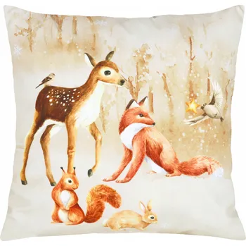 Polštář POVLEČENÍ NA POLŠTÁŘ 40x40 VÁNOČNÍ DEKORATIVNÍ FOREST