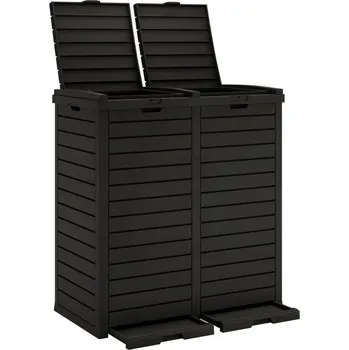 Odpadkový koš Venkovní odpadkový koš s Dvojitým Uzávěrem, Polypropylen, 230 L,