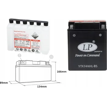 Motobaterie LANDPORT AKUMULÁTOR YTX14AHL-BS (MA LTX14AHL-BS) 12V 12AH 134X89X166 (ARCTI