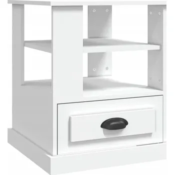 Konferenční stolek Odkládací stolek z dřevovláknité desky, bílý, 50 x 50 x 60 cm