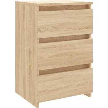 Noční stolek Noční stolek se 3 zásuvkami, dub sonoma, 40 x 35 x 62,5 cm